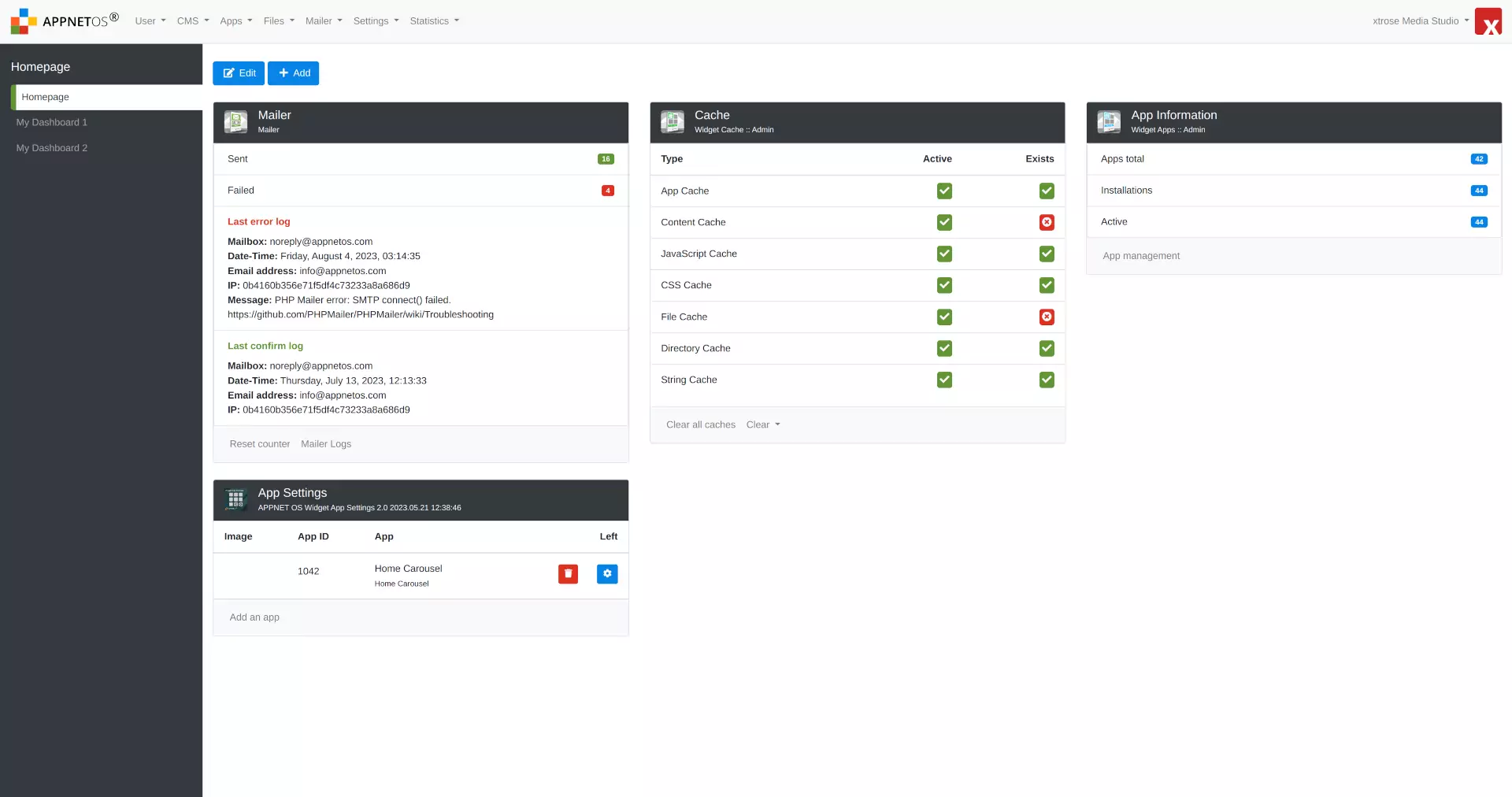 Personal dashboard